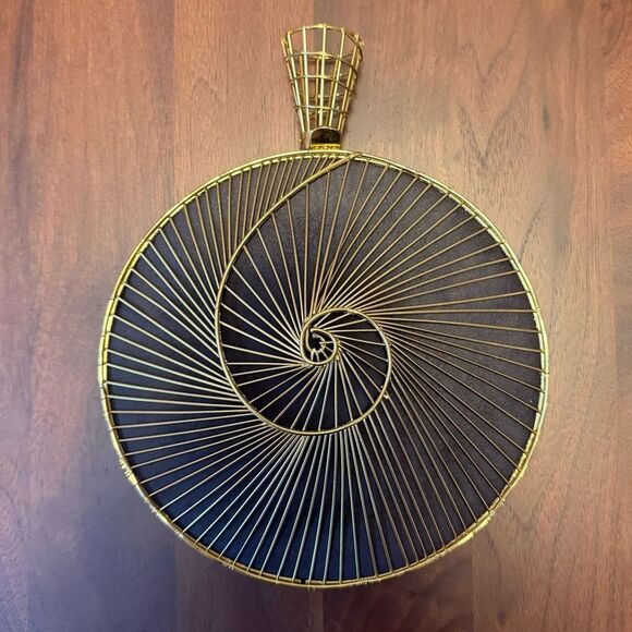 $339 MSRP - Ramla TOURBILLON Bag - BRASS Gold Colored & Brown Handmade Moroccan - Picture 3 of 14